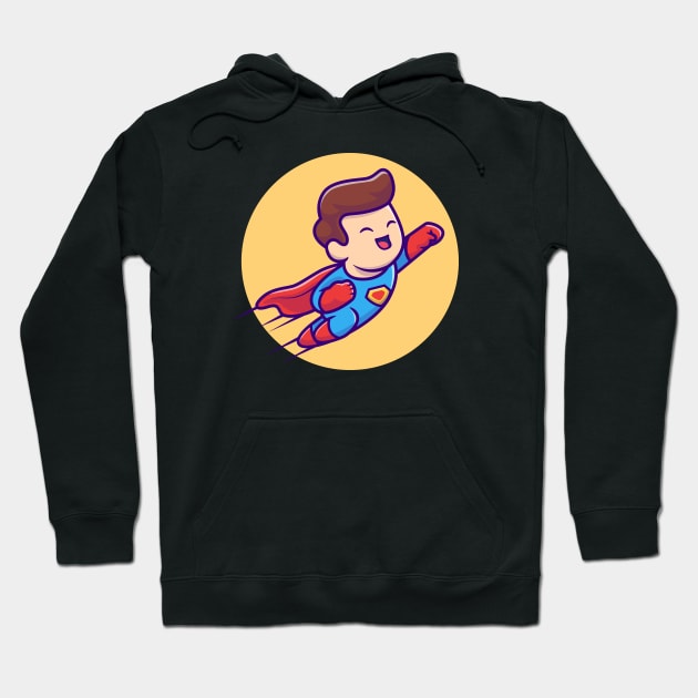 Cute SuperHero Flying Cartoon Hoodie by Catalyst Labs